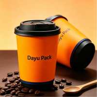 Gobelets à café en papier biodégradable avec revêtement PE, avec couvercles personnalisés, pour espresso, café, bureau, boissons chaudes, MOQ 10000, FDA