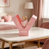 Boîte d'emballage rose à double porte biodégradable faite à la main, boîte cadeau personnalisée de luxe pour parfums et cosmétiques