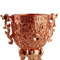 Ornement personnalisé en métal doré en forme de gobelet, Art populaire, Moulage plaqué or, Design 2D/3D, Cadeau d'affaires, Décoration intérieure, Souvenir de luxe