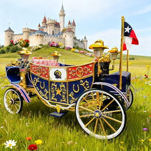Double <b>Row</b> Open Royal Carriage <b>Used</b> As Photo Prop For Scenic Spots And Resort Projects - Product Image 6