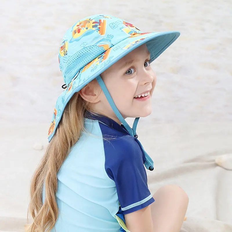 Chapéu de sol infantil upf50 +, chapéu de proteção uv para bebês com proteção solar para o verão, praia