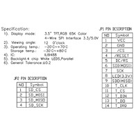Vente du fabricant 3.5 "320x480 480*320 module d'affichage IPS TFT LCD avec interface ILI9488 IC SPI pour l'instrumentation