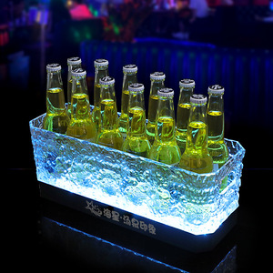 Cubeta de Hielo LED Rectangular de Plástico, Estilo Moderno y Simple, para Bebidas, con Luz, para Cerveza, Cócteles, Champán, Uso en KTV - Product Image 3