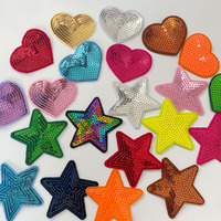Gros Bling Sequin Coeur Patch Petit Fer sur Paillettes Colorées Étoile Patch pour Chapeau Sac Jeans Vêtements DIY Décoration
