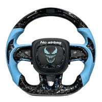 Volant en fibre de carbone avec logo DIY pour Dodge Challenger Charger RT Jeep Cherokee Trackhawk Durango SRT Scat Pack 392 Super Bee