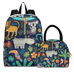 New Arrivals t School Bag and Lunch Bag Sets Cute Animal Print Backpack Lunch Box Children School Bag - Product Image 1