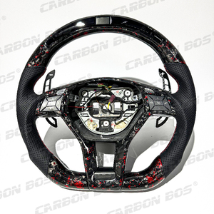 Volante Deportivo de Cuero con Palanca de Cambios de Fibra de Carbono Forjada con LED Rojo, Apto para <span class=keywords><strong>Benz</strong></span> W204 C63 W204 E63 - Product Image 2