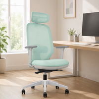 Chaise de bureau ergonomique de qualité supérieure, design moderne, dossier haut, soutien lombaire réglable, pivotante, en mesh, chaise de direction