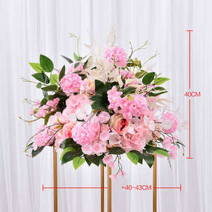 Red Rose Wedding <strong>Floral</strong> Ball Artificial Silk Flower Balls Table Flower Centerpiece for Wedding Decoration - Product Image 4