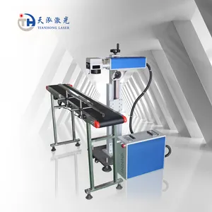 Machine d'inscription de laser de fibre de vol de fournisseur de la Chine avec le convoyeur pour le tuyau/fil/métaux