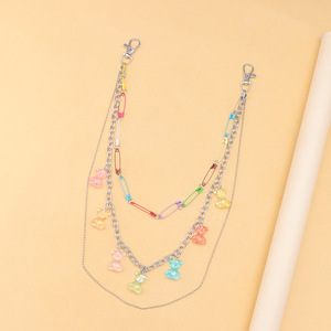เข็มขัดโซ่คาดเอวรูปหมีหลากสี ยี่ห้อ Yueli ทำจากโลหะผสมสังกะสี มีหลายห่วง เหมาะสำหรับใส่ทุกวัน แฟชั่นเครื่องประดับร่างกาย - Product Image 4