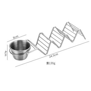 Desain tunggal emas Upgrade pemegang Taco baja tahan karat berdiri Taco pemegang dengan cangkir saus - Product Image 2