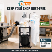 Aspirateur industriel cyclonique silencieux double pour le travail du bois