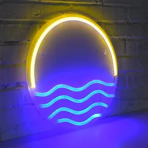 海の部屋の装飾LEDネオンの上の日の出