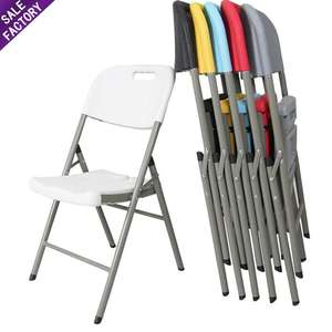 Silla Plegable Económica al por Mayor, Silla Plegable de Plástico con Respaldo de Abanico para Bodas al Aire Libre - Product Image 1