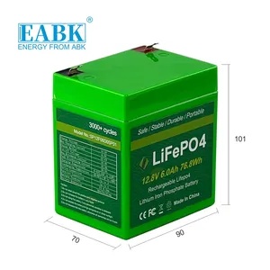 充電式ポータブルカスタマイズLiFePO412V 6AH7AHリン酸鉄リチウム電池パック12v6ah