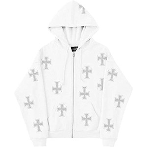 Sudadera con capucha Y2K para mujer, de alta calidad, con cremallera completa, OEM, sobre la cara con estampado de diamantes de imitación, vintage, gran tamaño, personalizada - Product Image 5