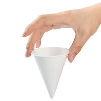 Vente en gros petit gobelet en papier en forme de cône blanc gobelet à eau jetable épaissi pour fête de bureau à l'aéroport