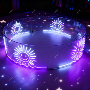 Insegna al Neon <span class=keywords><strong>LED</strong></span> Rotonda o Quadrata da Soffitto 12V, Lampadario Pendente al Neon Circolare a <span class=keywords><strong>360</strong></span> Gradi per Bar e Club - Product Image 4