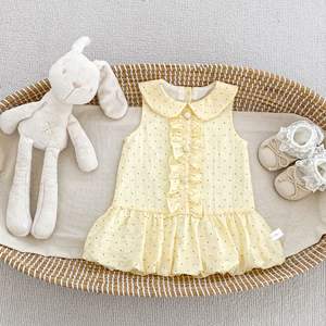 Nouvelle Robe d'été sans manches <span class=keywords><strong>pour</strong></span> petites filles 2026, légère, à pois, col chemise, style tulipe, robe de princesse - Product Image 2