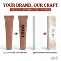 Baume à lèvres liquide hydratant personnalisé avec logo, 5 pièces, brillance élevée, non collant, longue durée, imperméable, hydratant, végan, marque privée