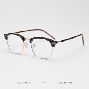 <span class=keywords><strong>2025</strong></span> Retro Kính lông mày khung chống ánh sáng màu xanh Kính mắt giản dị NỬA KHUNG người đàn ông thiết kế cổ điển ánh sáng phẳng kính nữ - Product Image 2