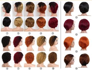 10A Échantillon Gratuit Afro Puff Court Perruque de Cheveux Humains pour les Femmes Noires Très Pas Cher Lace Front <span class=keywords><strong>Machine</strong></span> À <span class=keywords><strong>Coudre</strong></span> Trame Perruque avec Petite Taille de Cap - Product Image 5