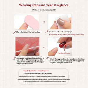 Faux ongles longs transparents effet glace avec motif cœur et ruban, tendance Xiaohongshu et Instagram - Product Image 5