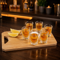 Plateau à shots en bois pour whisky, cadeau pour hommes, 45 cm x 6 cm