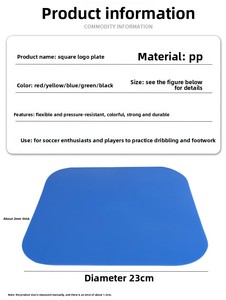 Conos de Agilidad Planos de Plástico Suave de 23 cm, Multicolores, con Logotipo Cuadrado, Marcadores de Campo para Entrenamiento de Fútbol, Obstáculos para Baloncesto y Voleibol - Product Image 6