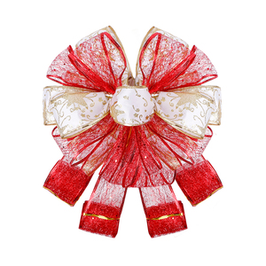 Ruban en polyester écologique double face doré, bobine, nœud pour sapin de Noël, nœuds volumineux - Product Image 4