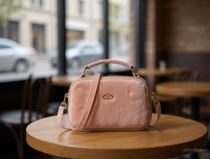 Borsa a Mano in Velluto con Tracolla per Uso Quotidiano, Colore Rosa - Product Image 2