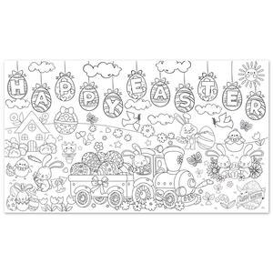 Mantel Gigante para Colorear de Pascua, Póster de Conejito de Pascua para Niños, Kits de Manualidades, <span class=keywords><strong>Juegos</strong></span> Infantiles con Temática de Huevos de Conejito, Regalo de Actividades - Product Image 5