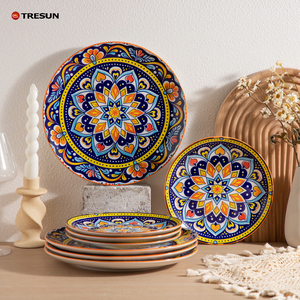 Platos y Vajilla de Porcelana Bohemia con Diseño Floral, Plato de Sopa de Cerámica a Precio Económico al por Mayor - Product Image 1