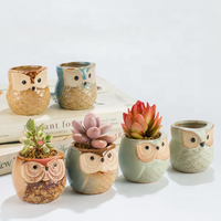 Antique Plante Succulente Mini En Céramique En Forme de Hibou Fleur Pot à Bonsaï Pour La Décoration Intérieure