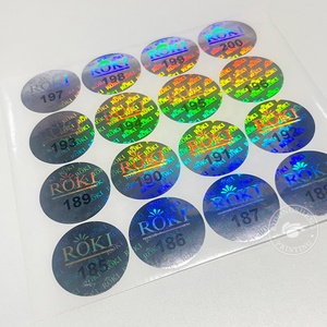Autocollant en PVC holographique iridescent anti-contrefaçon <span class=keywords><strong>pour</strong></span> médicaments, autocollants dorés de garantie <span class=keywords><strong>pour</strong></span> collyres, autocollants imperméables - Product Image 2