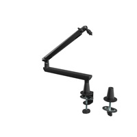 Support de microphone rotatif à 360° AUKI, profil bas, bras réglable en alliage d'aluminium, gestion des câbles dissimulée