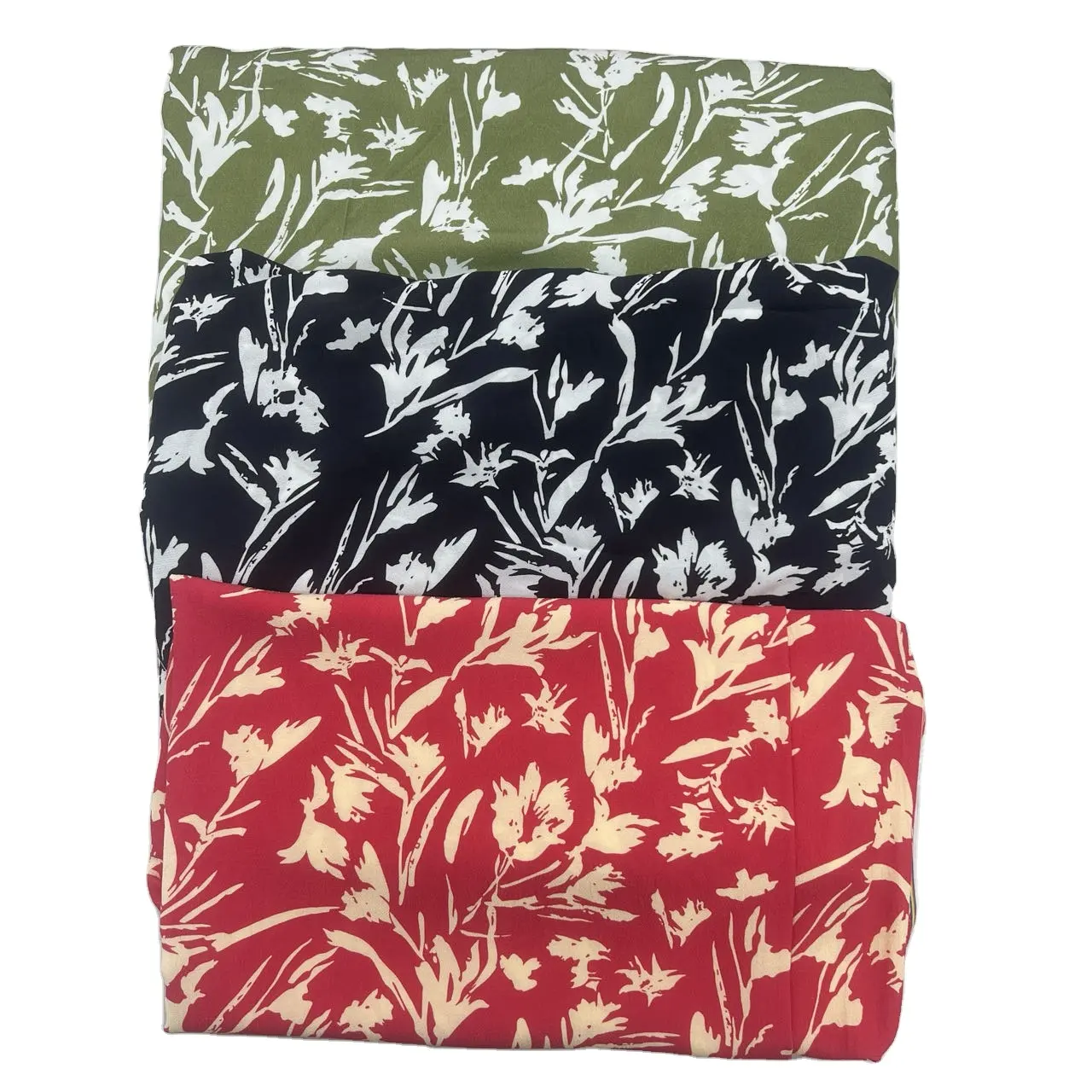 Nouveau lot de stock de tissu à impression numérique de style floral viscose rayonne crêpe tissus imprimés pour robes t-hirts pantalons
