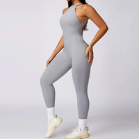 Body d'entraînement personnalisé une pièce Barboteuses de sport dos nu Combinaisons respirantes de sport Combinaisons de fitness Combinaison sans manches de yoga pour femmes