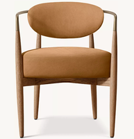Fauteuils de salle à manger de luxe en bois de chêne et cuir pour la maison