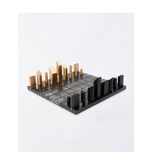 Tablero de <span class=keywords><strong>Ajedrez</strong></span> Moderno de Lujo Ligero en Ónix/Mármol, Adornos de <span class=keywords><strong>Ajedrez</strong></span>, Modelo Creativo <span class=keywords><strong>Minimalista</strong></span> Nórdico para Decoración de Habitaciones de Hotel y Dormitorios - Product Image 2