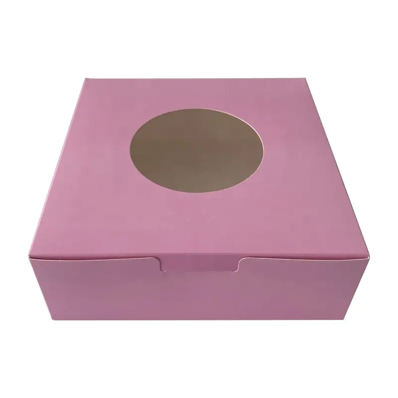 Food Grade 350gsm white paper board desert Cupcake packing small paper packaging Wedding Party Dessert Cake Gift Box window