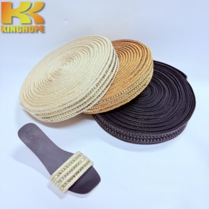 Tira de sandalia trenzada con pedrería piramidal y rayas metálicas, banda tejida para la parte superior del calzado, para <span class=keywords><strong>sandalias</strong></span> y calzado informal - Product Image 6