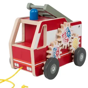 2024 नए उत्पाद लकड़ी के ट्रैक्शन रस्सी फायर एम्बुलेंस खिलौना मॉडल पर्यावरण के अनुकूल मज़ेदार प्रारंभिक शैक्षिक खिलौने कार सीई सीखने वाले बच्चों के लिए