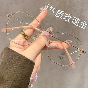 Nouvelle monture de lunettes en métal de style géométrique, monture intégrale, anti-lumière bleue pour femmes, verres PC, origine Taizhou - Product Image 3