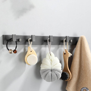 DS4949 adesivo adesivo gancio per porta Non trapanatura appendiabiti per cappelli porta appendiabiti in alluminio solido gancio da parete - Product Image 5