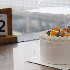 <span class=keywords><strong>2</strong></span> - 8 inch Mini tráng miệng gói <span class=keywords><strong>container</strong></span> cao rõ ràng nhựa bánh hộp với xử <span class=keywords><strong>l</strong></span>ý và giấy trắng tấm - Product Image 3