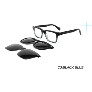 2024 New Style Acetate Magnetic Polarized Sunglasses Wholesale Eyeglasses Frames Clip On Glasses