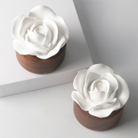 Diffuseur d'huiles essentielles en plâtre parfumé, en céramique et porcelaine, en forme de rose, fait main, à base de bois, vente en gros d'usine