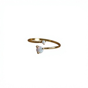 Minimalist 18K <b>Gold</b> Plated Ethiopian <b>Opal</b> <b>Ring</b> Prong Setting Gemstone <b>Rings</b> Unisex Everyday Wear Fine Jewelry - Product Image 1